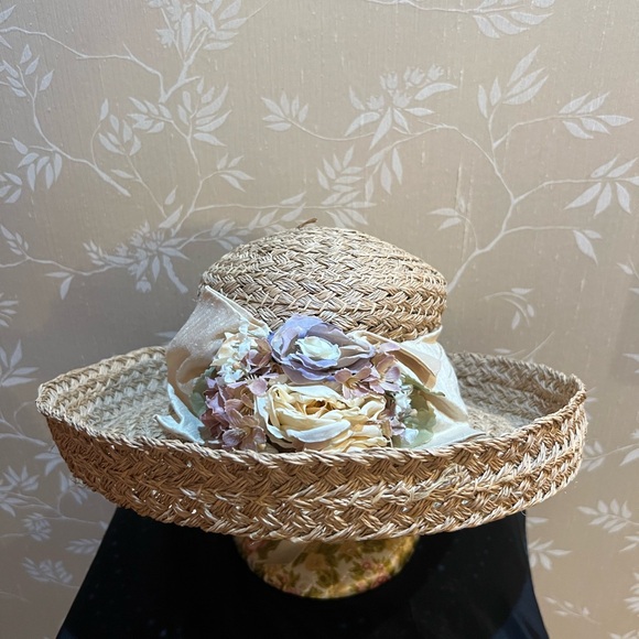 Toucan Collection Straw Hat with Flowers & Raw Silk Ribbon main image 8